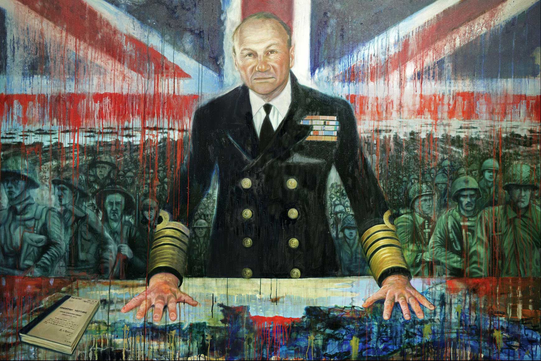 Admiral Ramsay. Oil on Canvas, 150x 120cm. Commissioned by Portsmouth City Council, D-Day 75th Commemorations 2019. Now in the Royal Navy Collections.